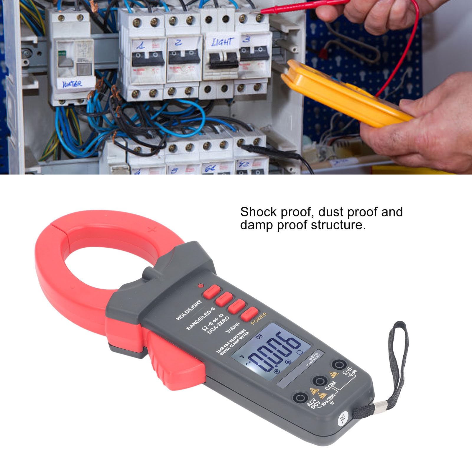 Misuratore di morsetto digitale Multimetro Accuratezza Alta precisione Multifunzionale Amp Tester OHM con protezione della sicurezza per gli ingegneri Elettricisti Tecnici ABS