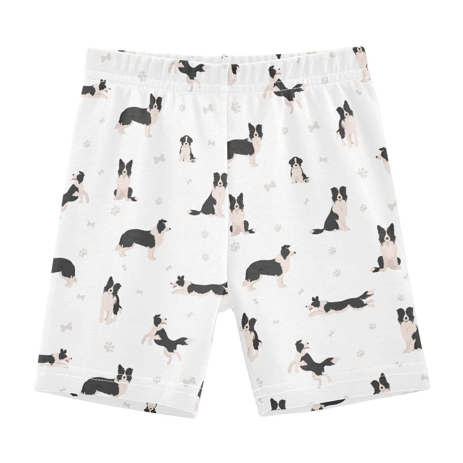 JHKKU Girls Border Collie Dog Shorts Cotton Cartwheel Bike Kids Biker Under Dress Dance Short Girl Clothes 10Y