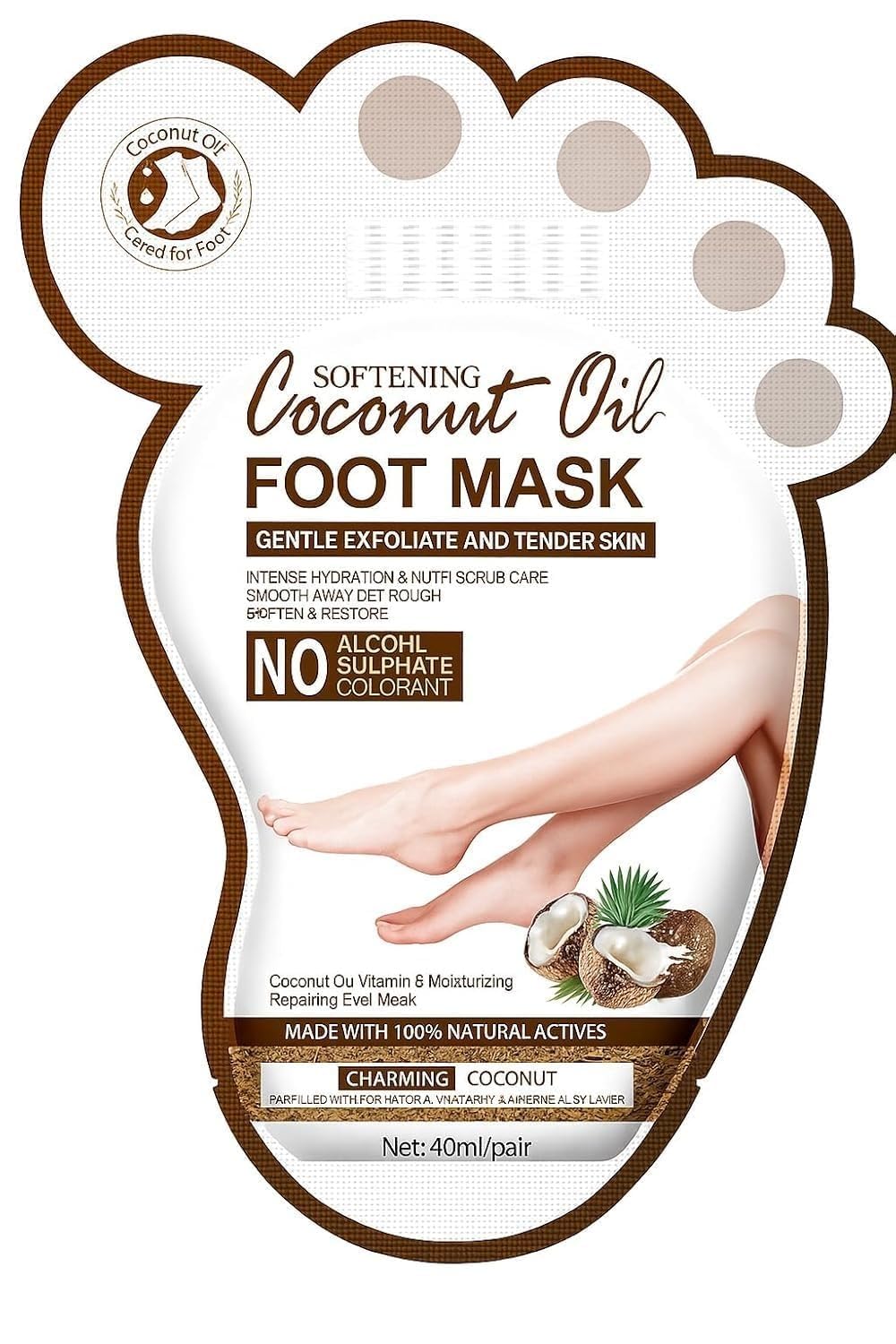 Coconut Oil Hand Foot & Hair Mask Set with Vitamin E – Repair & Moisturize Dry Cracked Skin – Whitening Sheet Masks with Moisturizing Gloves Socks & Hair Mask – For Women & Men – Combo 3 in 1 (Hand, Foot & Hair) 1