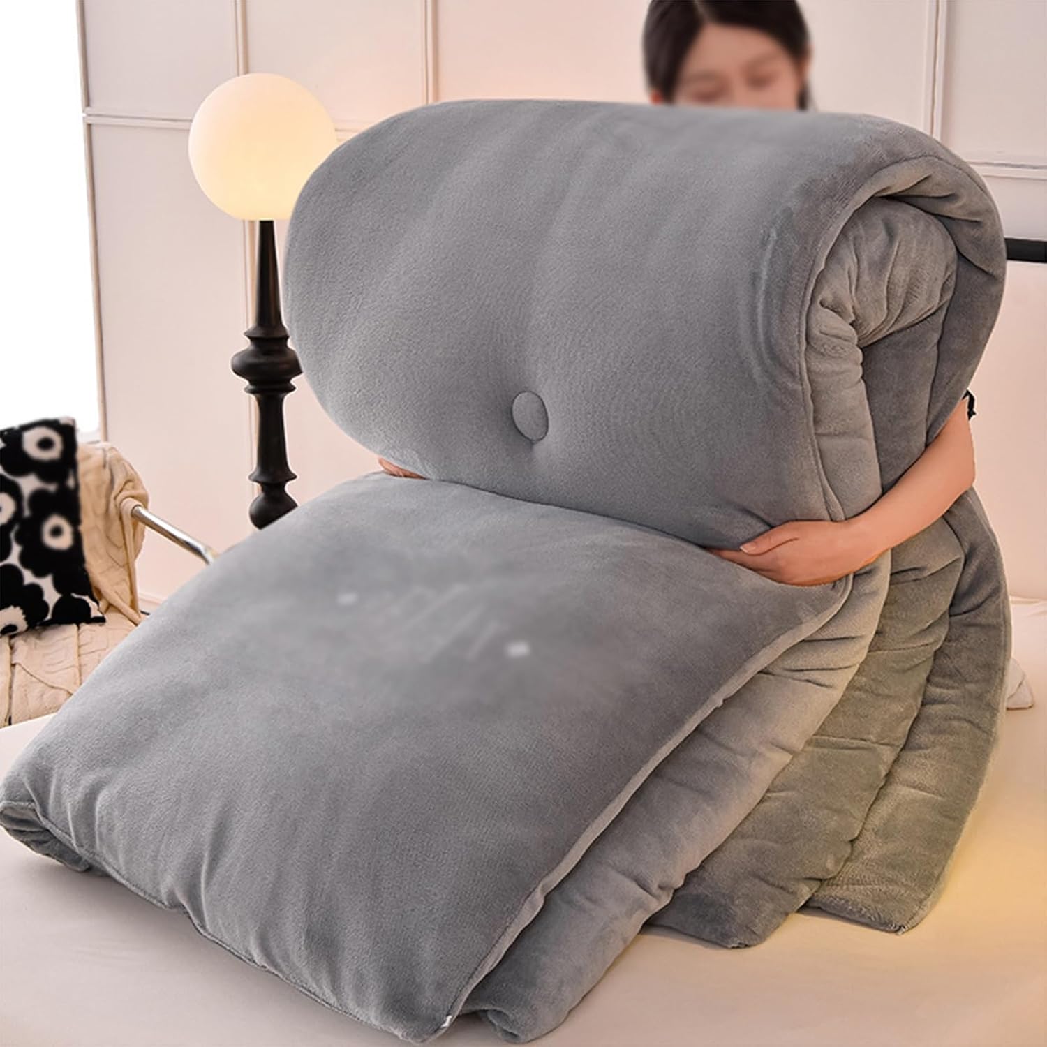 Warm Double-Sided Velvet Quilt Plush Comforter, Thickened Double-Sided Plush Comforter, Thick Warm Quilt, Breathable Warmth Fluffy Plush Double Sided Velvet Blanket(A,150x200cm/2.5kg)