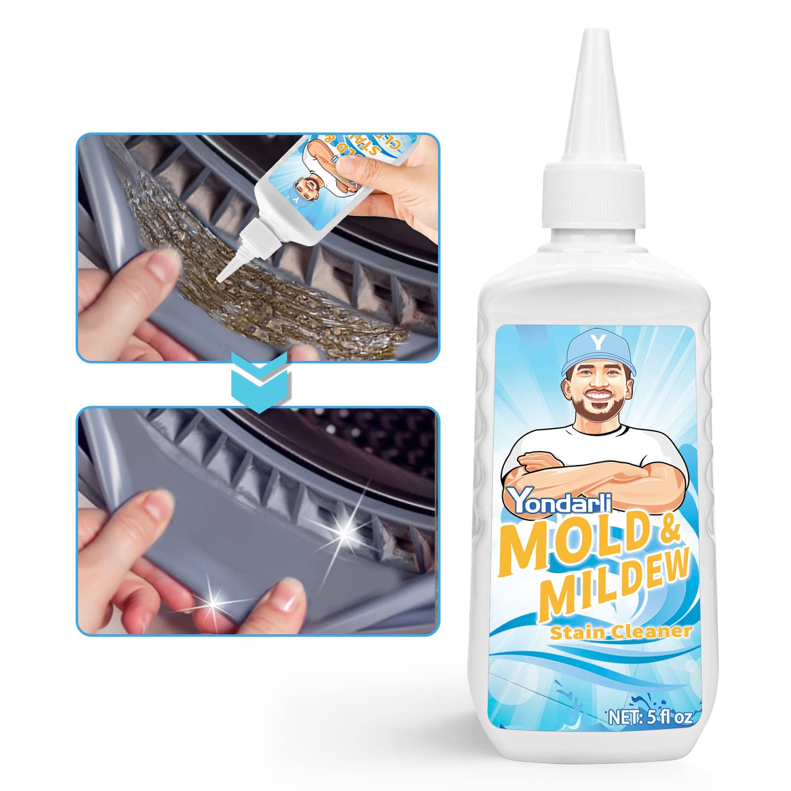 Household Mold Remover Gel, Grout Cleaner for Washing Machine Strips, Refrigerator Strips, Wall, Tiles Grout Sealant, Home Bathroom Kitchen Cleaning Sinks Shower Cleaner