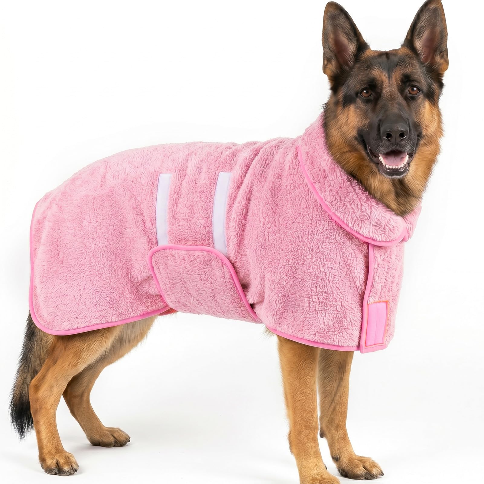 Bienbee Dog Bathrobe, Quick Drying Super Absorbent Pet Robes for Small Medium Large Dogs, Drying Coat for After Bath & Swim, Warm & Cozy Dogs Towels, Dog Puppy Bath Supplies, Pink XXL โ image 1
