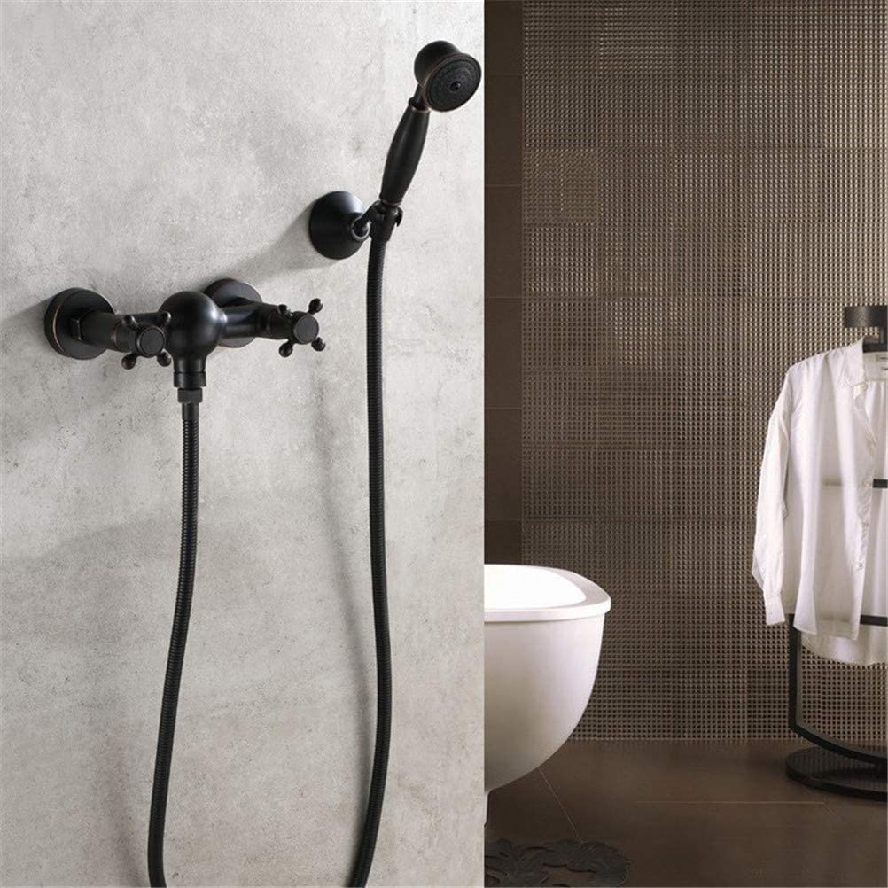 NZPOST Bathroom Shower Mixer Set Bathtub Faucet with Shower,Bathroom Tub Taps Wall Mounted Antique Brass
