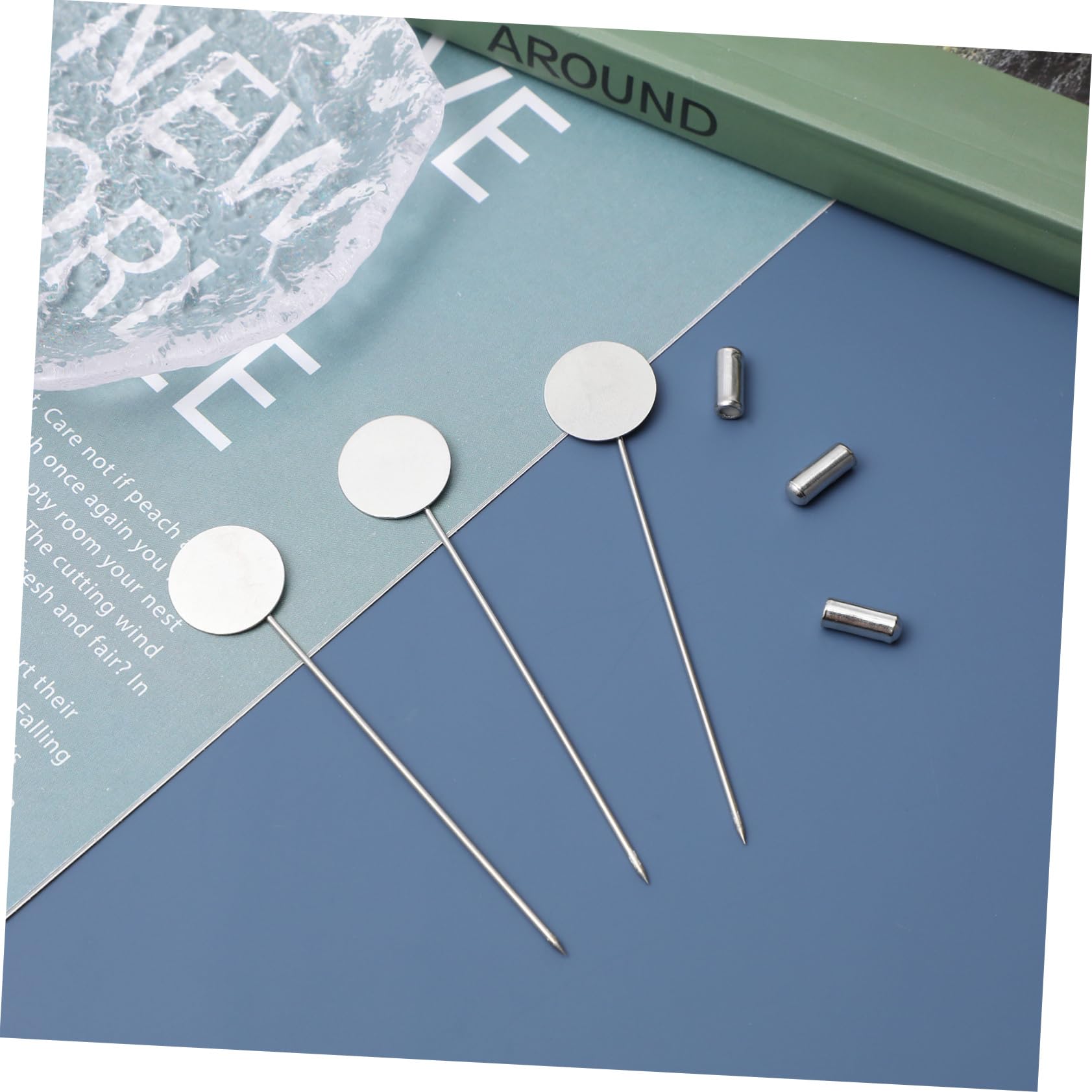 3 Set Innovativi Spille Con Spilla Di Sicurezza Con Vassoio Rotondo Set Di Gioielli Alla Moda Robusti in Metallo Color Argento 50 Pezzi * 3