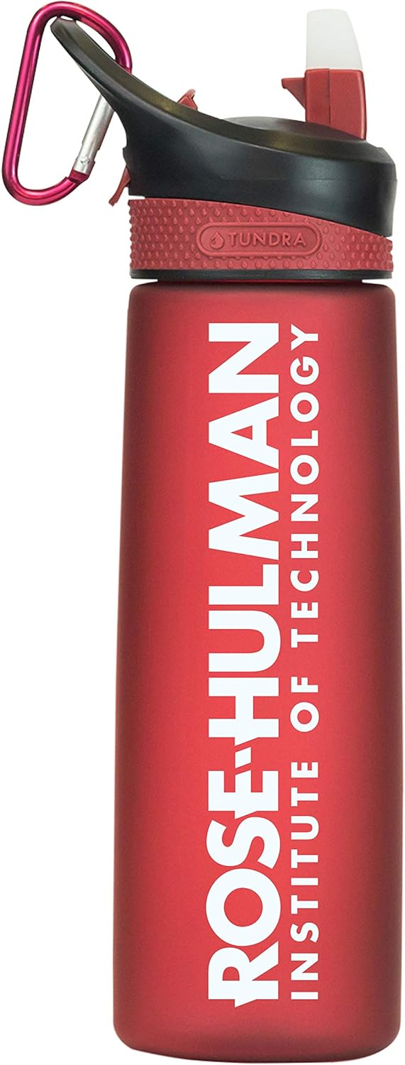 The Fanatic Group Rose-Hulman Inst of Tech Tritan Plastic Frosted Sport Bottle, Design-1 - Burgandy
