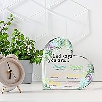 Vista 7 de Chunful Regalo cristiano para mujeres, girasoles, regalos para oficina, oraciones inspiradoras de pisapapeles, escritura religiosa, flor