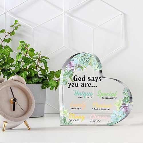 Miniatura 7 de Chunful Regalo cristiano para mujeres, girasoles, regalos para oficina, oraciones inspiradoras de pisapapeles, escritura religiosa, flor