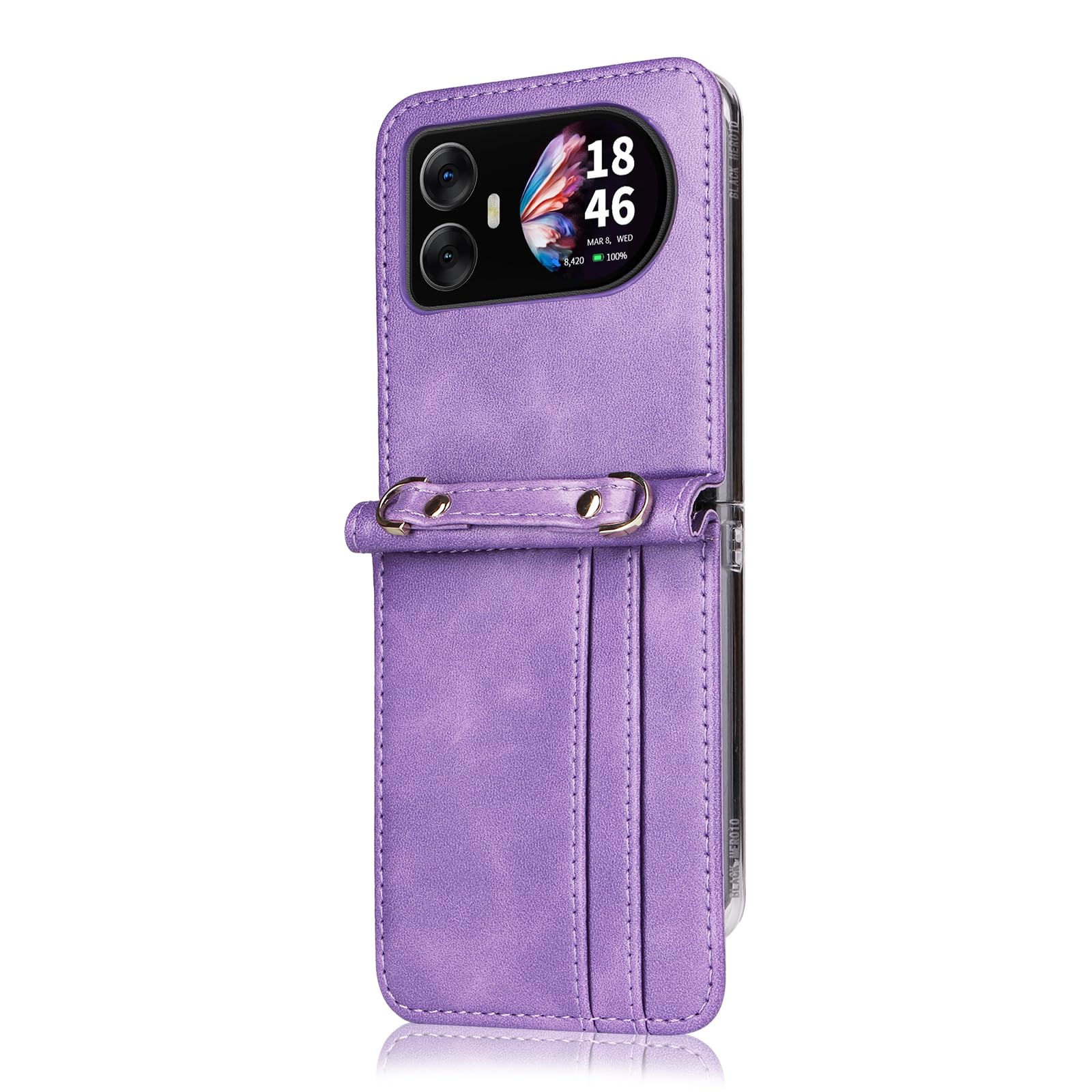 COQUE Custodia Portafoglio Per Blackview Hero 10 - Pelle Con Slot Per Schede, Chiusura Magnetica, Design A Righe Vintage, Nero - 3