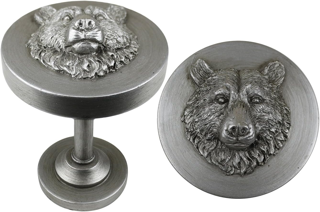 Urbanest Set of 2 Bear Drapery Medallion Holdback, Pewter