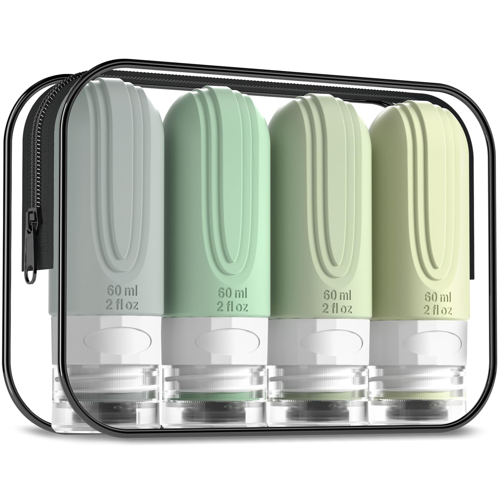 Mrsdry Travel Bottles for Toiletries, Tsa Approved 2oz Travel size Bottles, BPA Free Leak Proof Travels Toiletry Containers, Traveler Accessories with