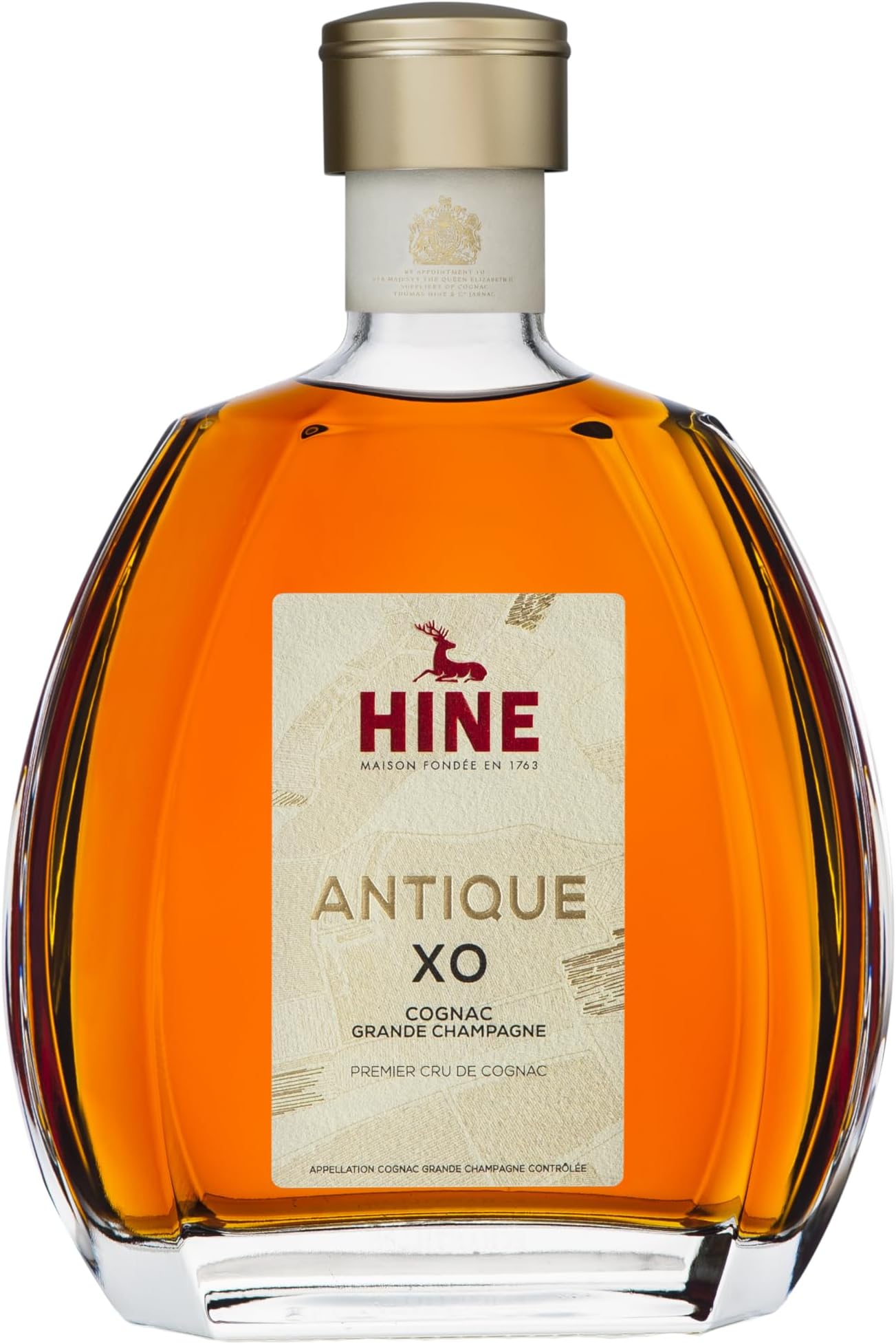 Hine Antique XO Cognac Premier Cru, 100% Grande Champagne Grapes, Rich & Sophisticated Hine Cognac, Aged 20 Years in French Oak Casks, Very Rich & Fruity Grande Champagne Brandy, 70cl, 40% ABV
