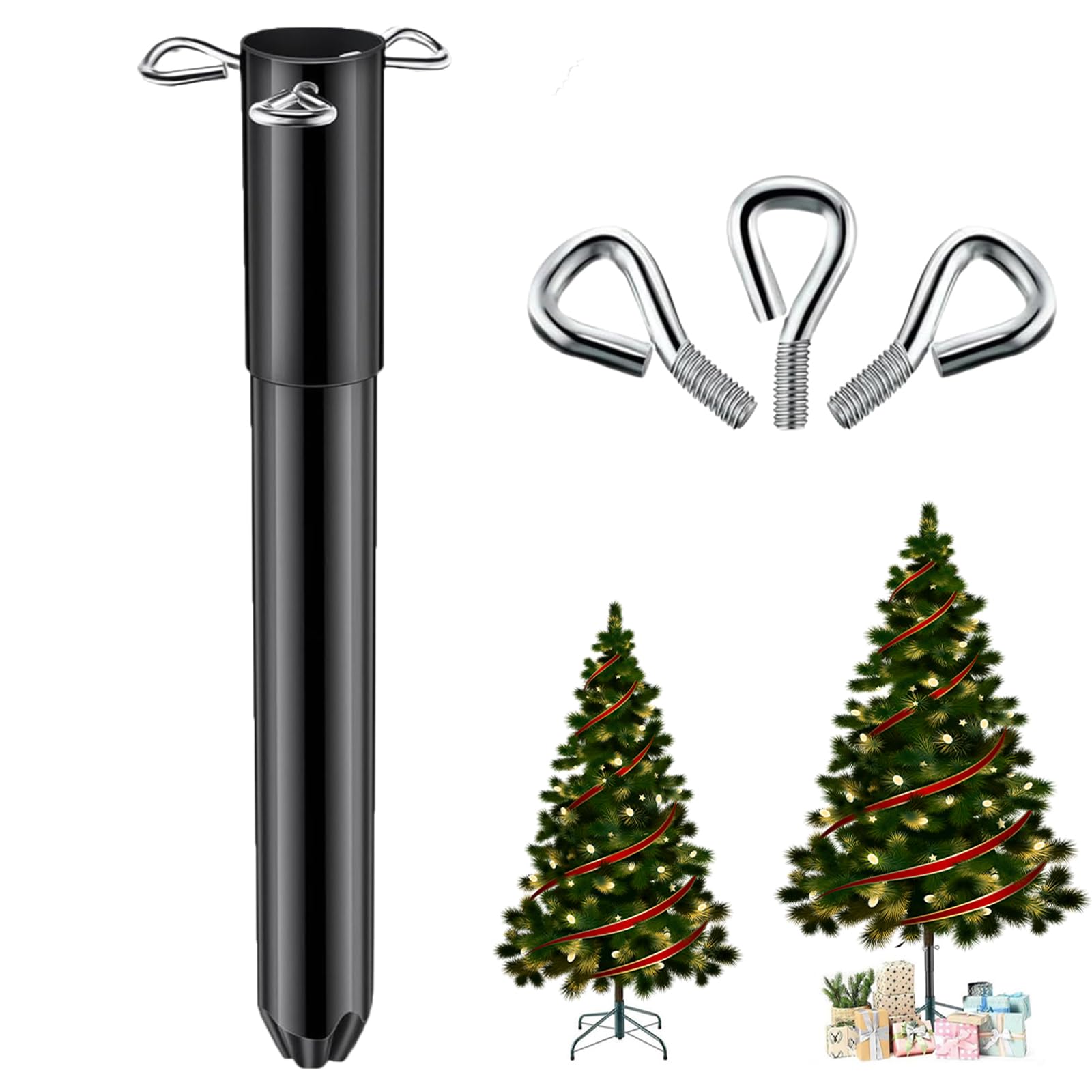 14.8" Artificial Christmas Tree Height Extender, Sturdy Christmas Tree Riser with 3 Fixing Screws, Artificial Tree Riser - Adjustable Base Extension Pole, Make Christmas Tree Taller (1pc)