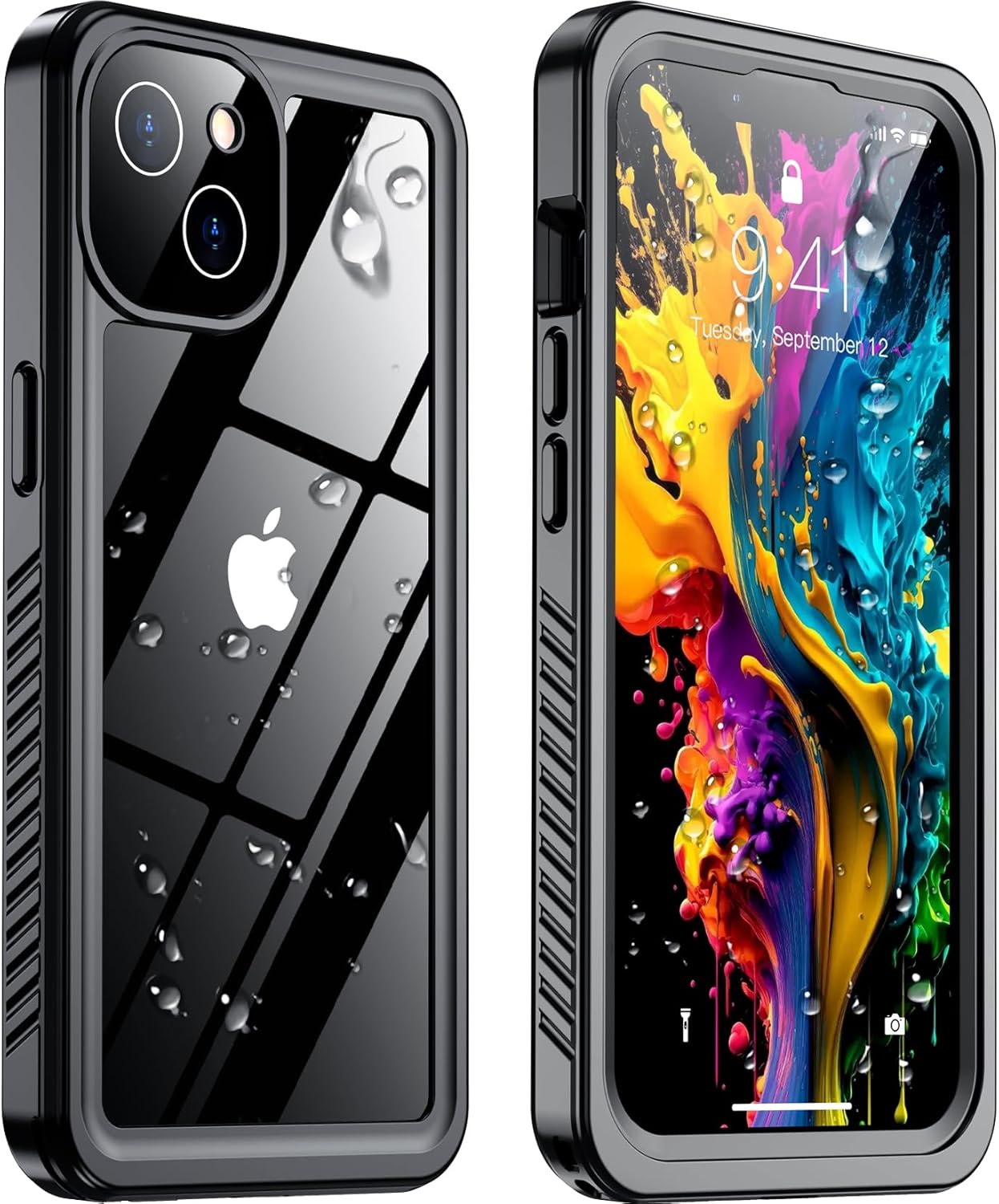 Temdan for iPhone 13 Case Waterproof, [Builtin Screen