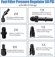 Vista 4 de Kit de adaptador de conexión de línea de inyección de combustible Htostar Racing EFI FI con filtro/regulador 58 PSI compatible con C5 Corvette