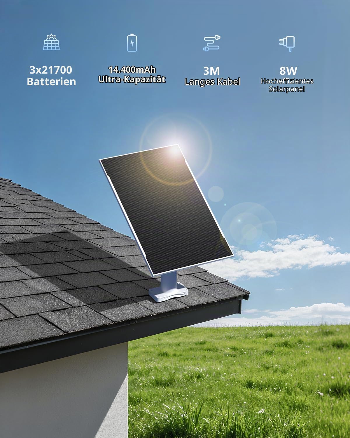Ctronics AOV 24/7 4G Überwachungskamera Aussen Solar, Auto Tracking