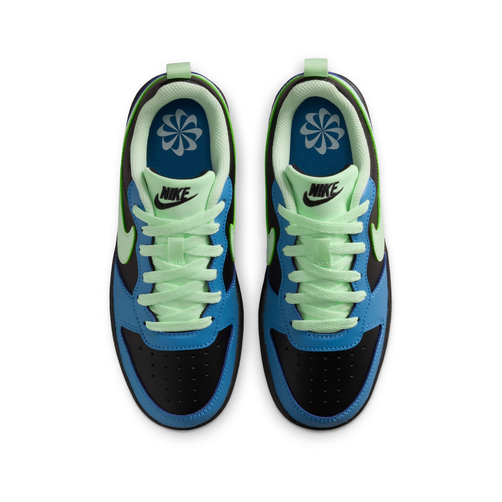 Nike Unisex Court Borough Low Recraft (Gs) Black/Volt Tint-Dutch Blue-Phantom Basketball Shoes 6 UK 1