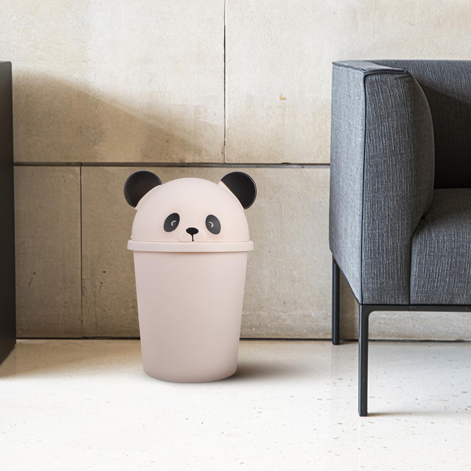 BESPORTBLE Mülleimer mit Deckel Panda 10l aus Kunststoff für Zuhause