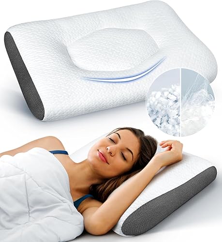 Almohada ergonómica súper cómoda para aliviar el dolor de cuello, cabeza y hombros, almohadas de apoyo de contorno sin olor para dormir en cama,