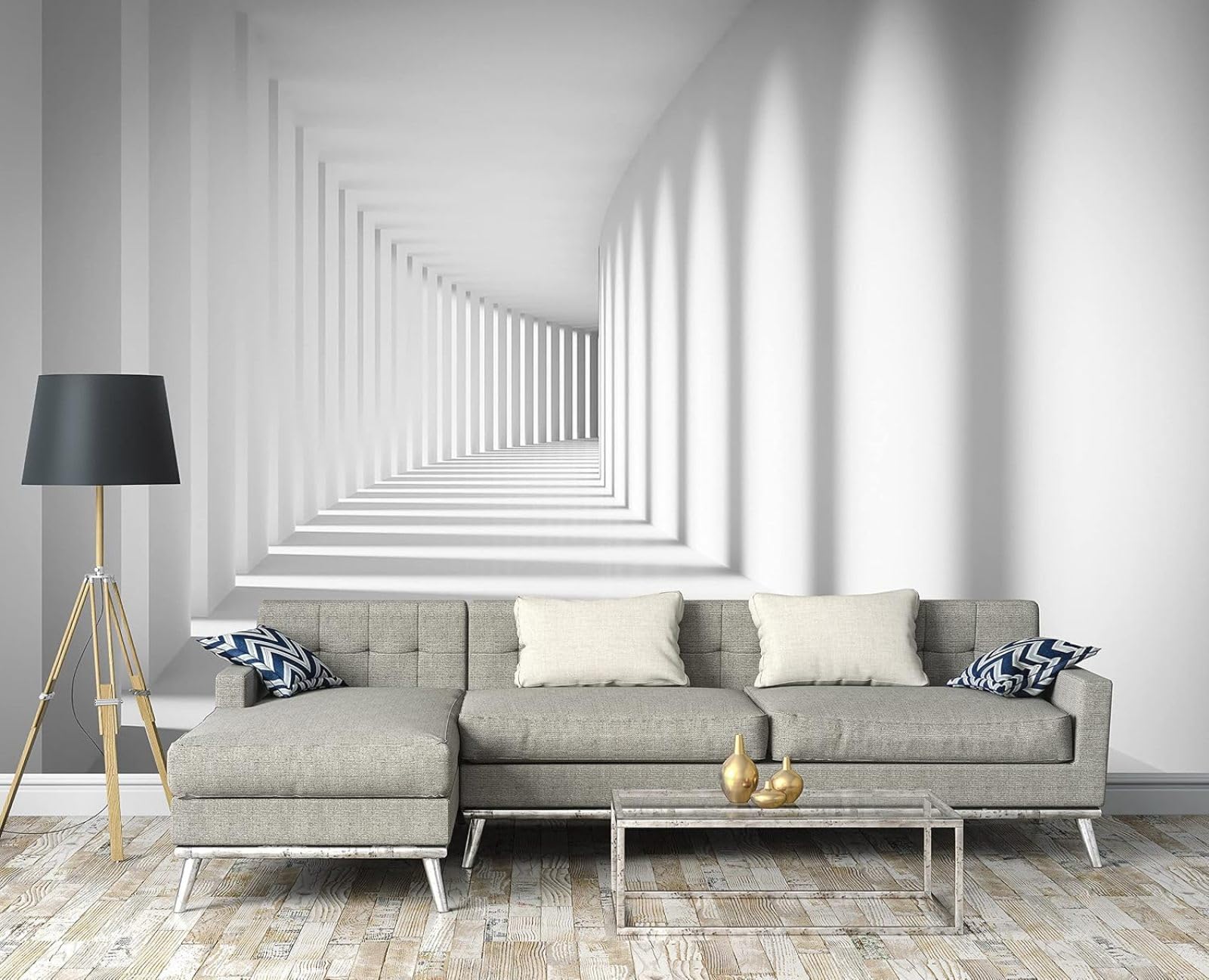 Kfjhgbdshhj 3D Mural Photo Mural-Wallpaper Tunnel Modern Illusion 4 - For Living Room Bedroom - 3D,430Cmx300cm Poster - Wall Sticker - Frameless Picture