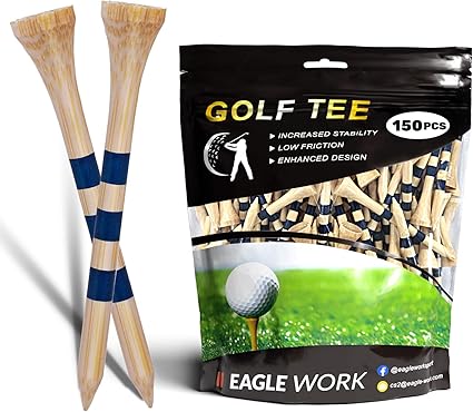Review EAGLE WORK Bamboo Golf Tees, 4 (1-1/2″, 2-1/8″, 2-3/4” & 3-1/4”), Pack of 150/100 Professional Tees, Reduce Friction & Side Spin, More Durable and Stable Golf Tees Review EAGLE WORK Bamboo Golf Tees, 4 (1-1/2″, 2-1/8″, 2-3/4” & 3-1/4”), Pack of 150/100 Professional Tees, Reduce Friction & Side Spin, More Durable and Stable Golf Tees