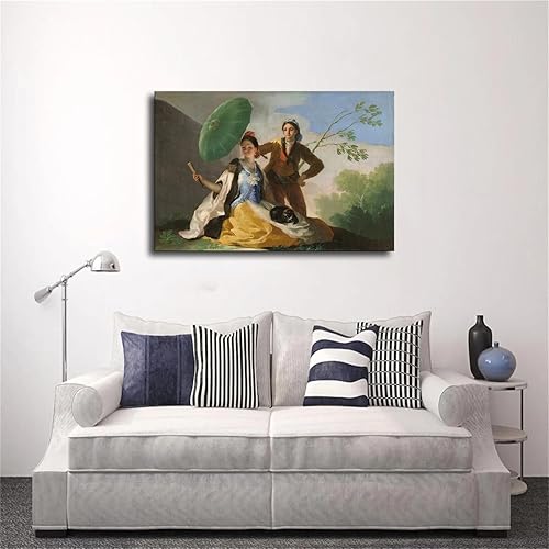 Miniatura 2 de EsaSam The Parasol 1777 - Póster romántico de Francisco De Goya, impresión de cuadros, arte de pared, póster estético para sala de estar,