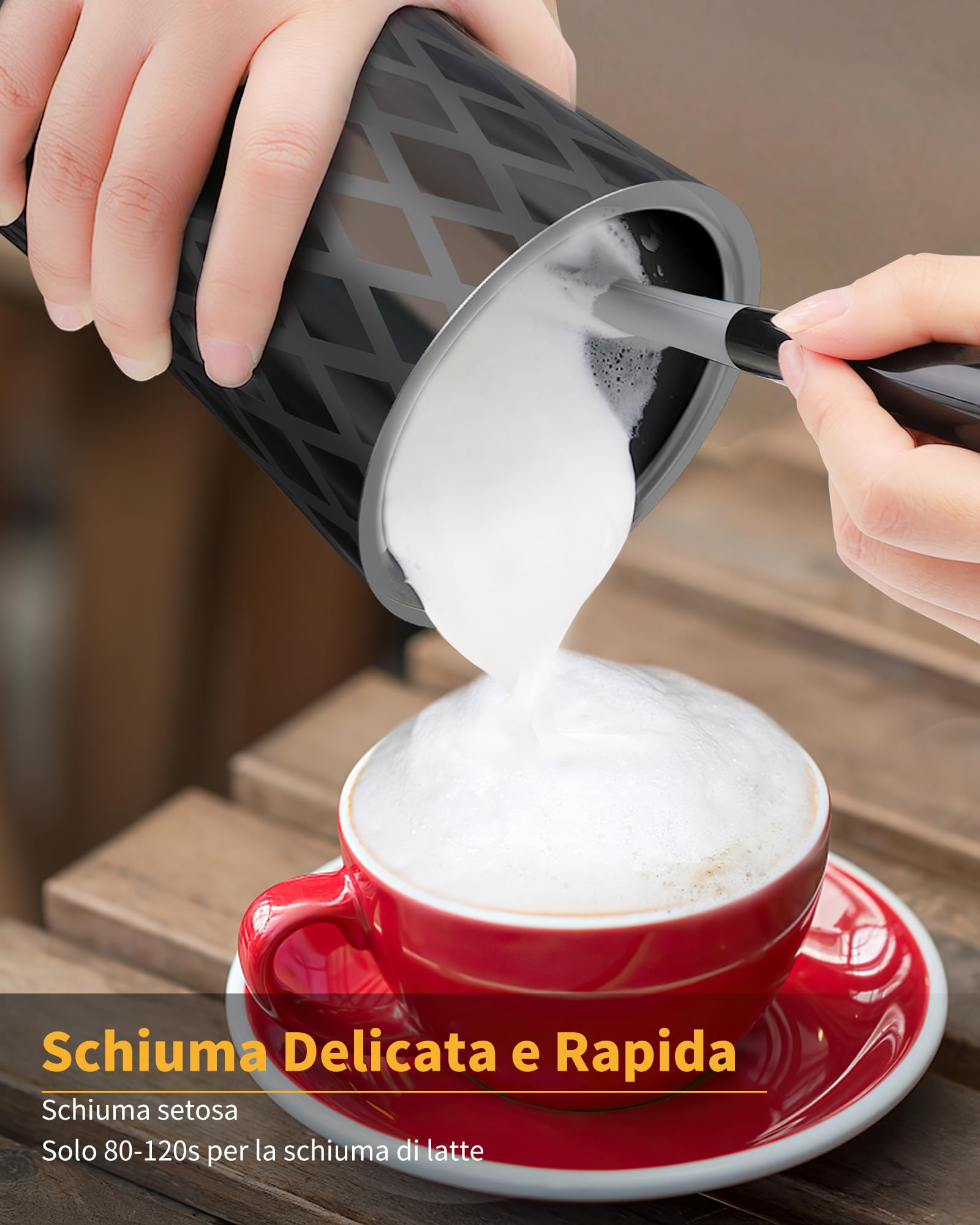 Montalatte Elettrico Morpilot 4 In 1 - Schiumatore Latte Automatico Per Cappuccino - Foto 8