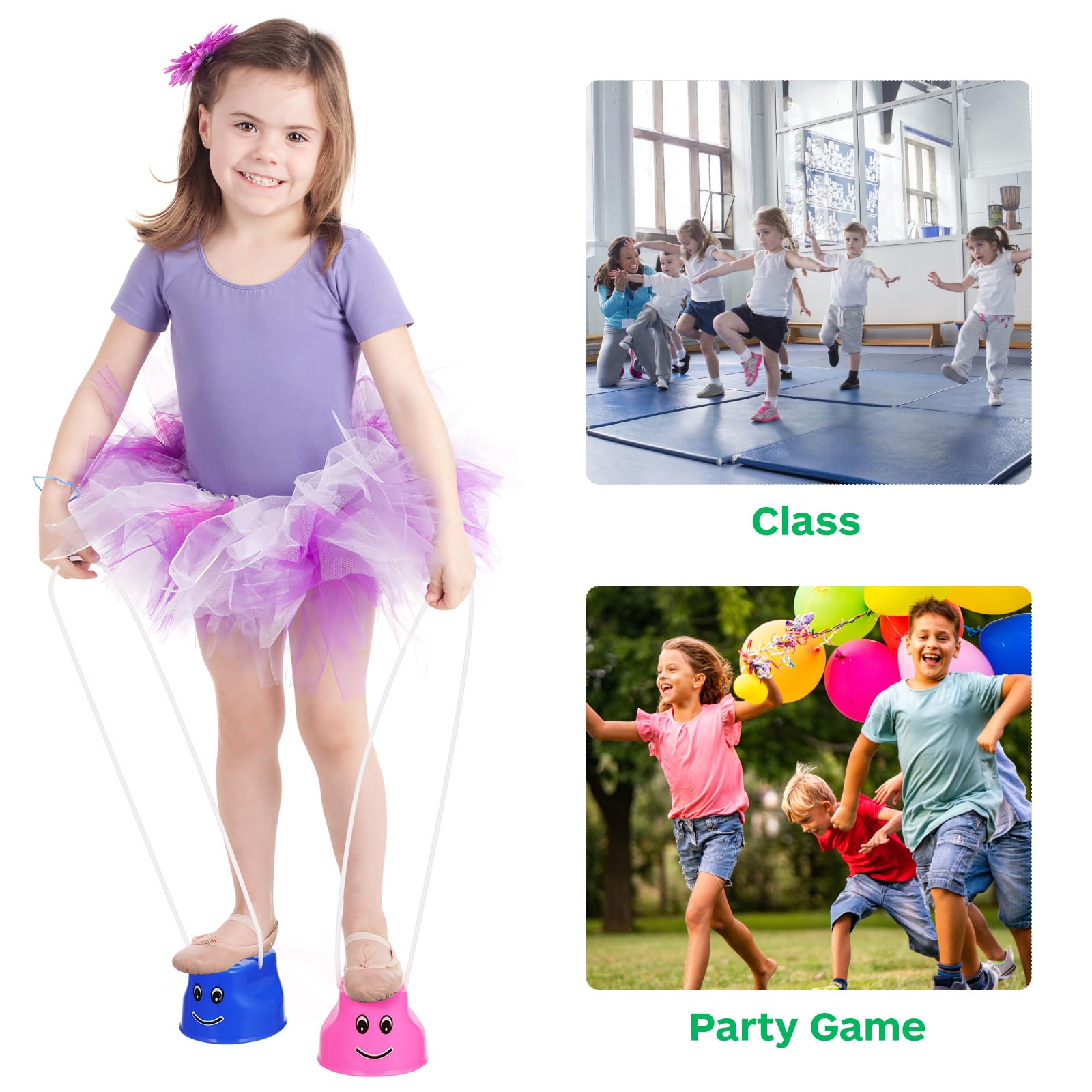 Échasses pour enfants Supvox - 4 pièces, entraînement sensoriel, équilibre, concentration, empilables, couleurs mélangées