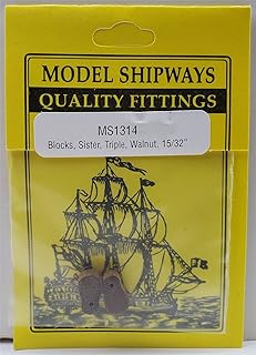 Model Shipways Sister Triple Sheave Block, Walnut 15/32