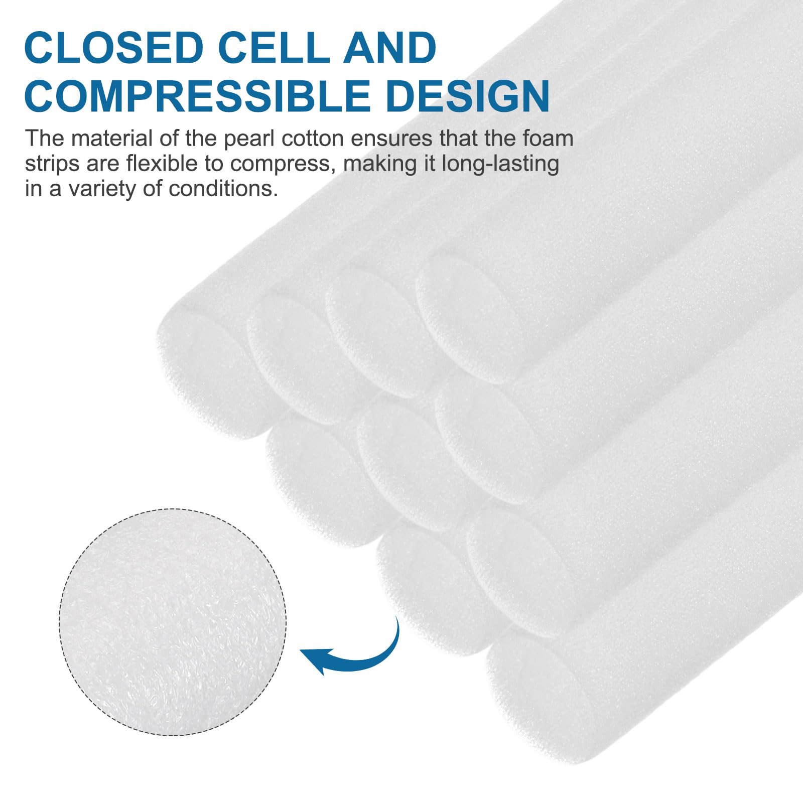 uxcell Tige d'appui en mousse pour espaces et joints, 2,3 cm x 15,7 m, pour mastic de béton pour décapage des intempéries, joint de porte et de fenêtre, joints d'expansion, blanc