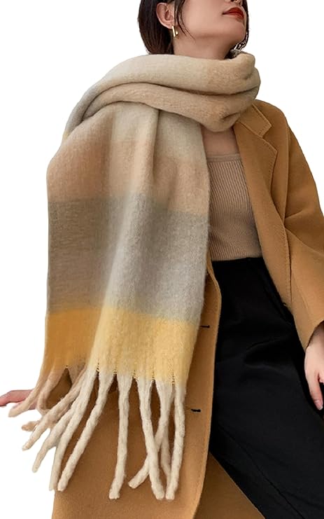Wander Agio Winter Women Warm Scarf Long Shawl Large Scarves Cold Weather Thick Blanket Scarfs Colorful Plaid