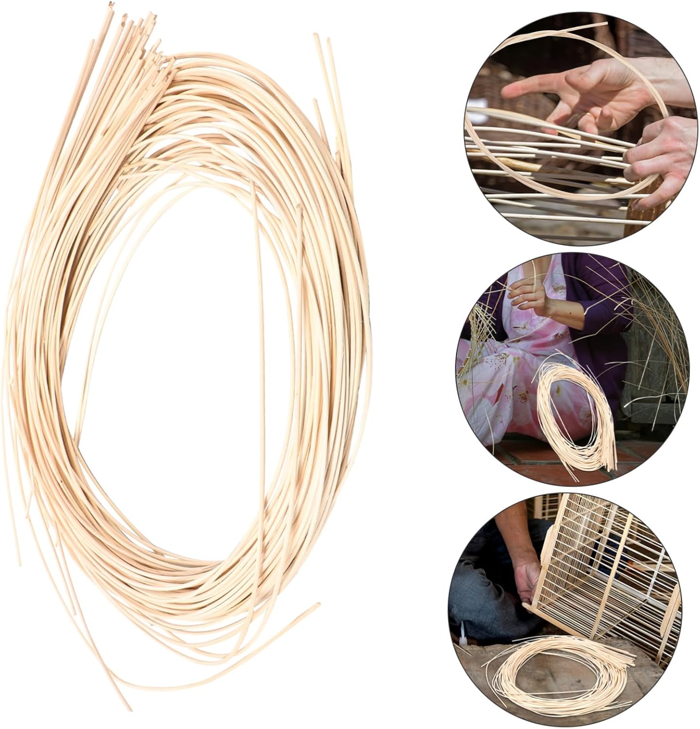 Alipis 1roll Natural Rattan Repair of Flat Rattan for Basket Weaving Chair Repair and Home Decor Wear-Resistant Rustic Style