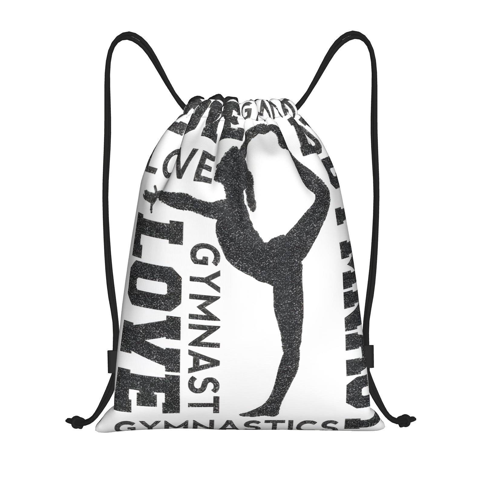 Richugui Unisex Black Yoga Bag Drawstring Backpack Ballet Back Lightweight Sports Fitness Yoga Travel Hiking And White Sport Gym Sack Drawstring Bag String Bag For Men Women