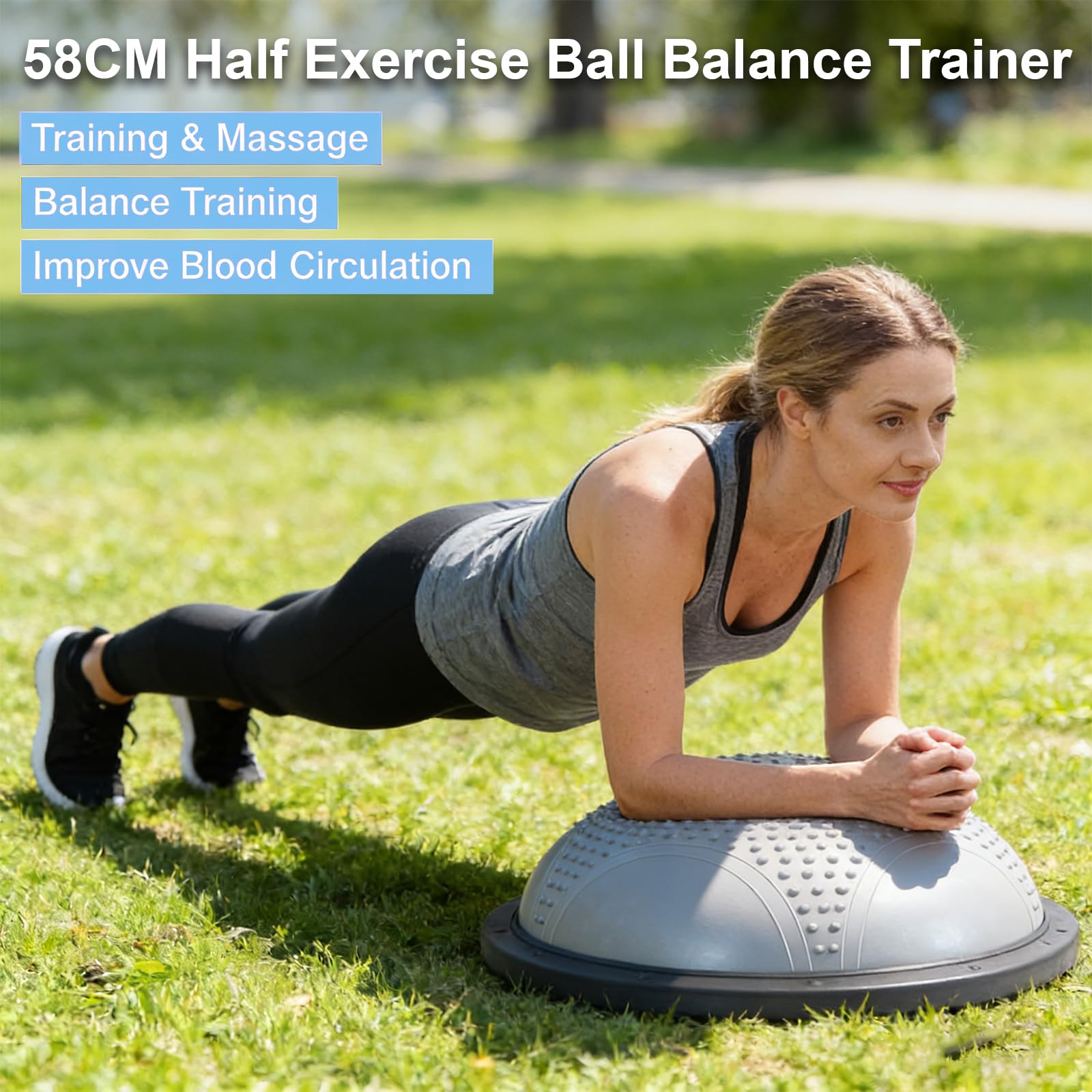 58CM Balance Ball Trainer mit taktilen Noppen, Stärkung der Rumpfkraft, Linderung von Muskelschmerzen, Fußmassage, Body Balance Krafttrainingsball für Physiotherapie, Rumpfkraft, Fitnessstudio usw