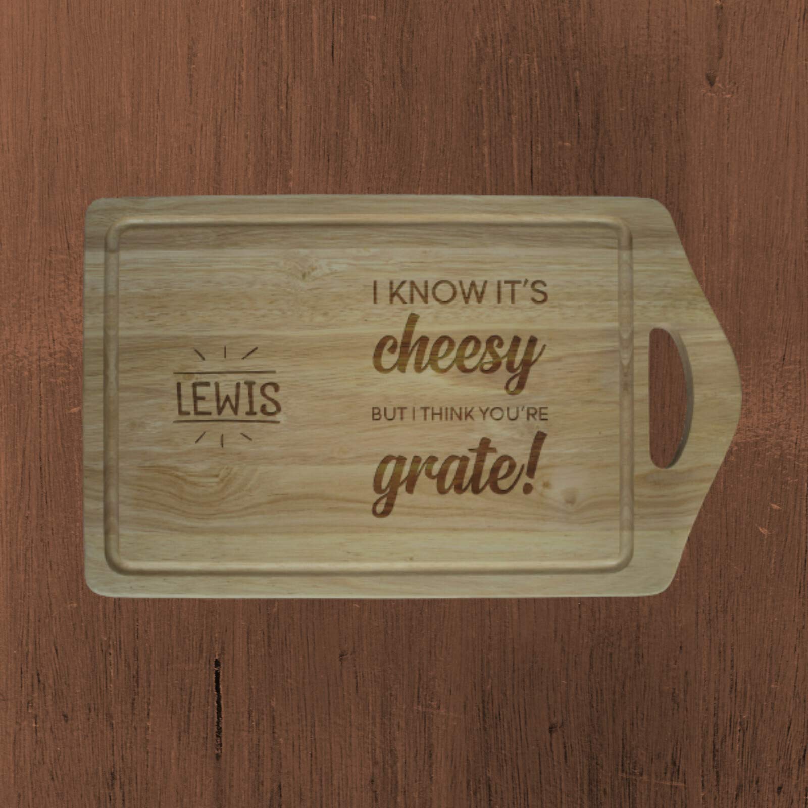 Be-Creative Tabla de cortar de madera personalizada, con grabado láser, tamaño extra grande, 450 x 280 mm, estilo 5