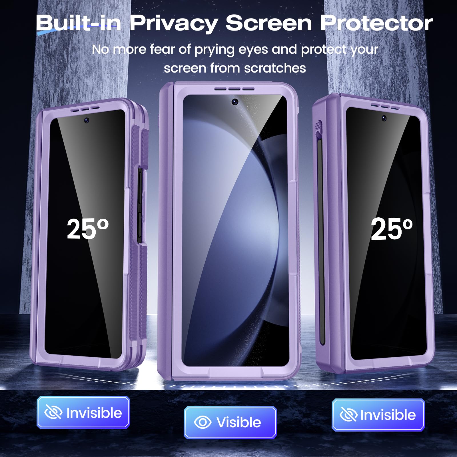 Amazon.co.jp: Ruky for Galaxy-Z-Fold-5-ケース Sペンホルダー付き 