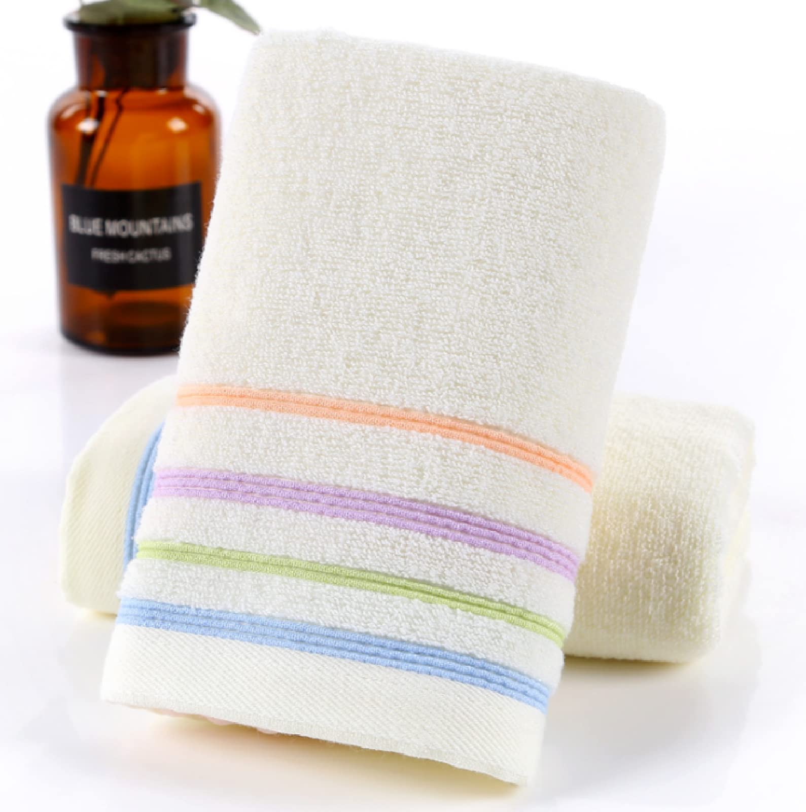 Toallas de 6 piezas 100% algodón, toallas faciales absorbentes para uso diario en casa, beige, 34 x 74 cm,Toalla de baño grande marron,altamente absorbentes Suave y Grueso Altamente Toalla de duc