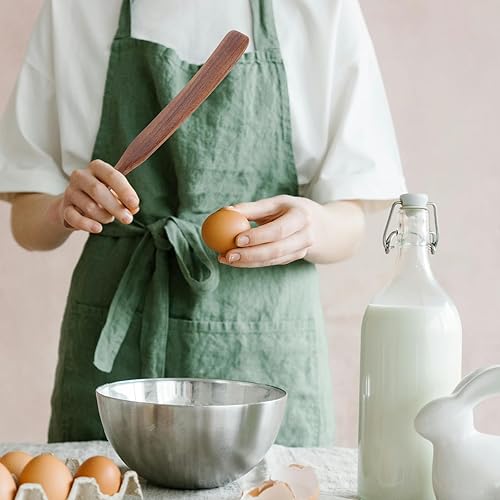 Miniatura 5 de Espátula de madera para mezclar pastelería, espátulas raspadoras de palito de madera y wok para servir utensilios de cocina, mango de utensilios de