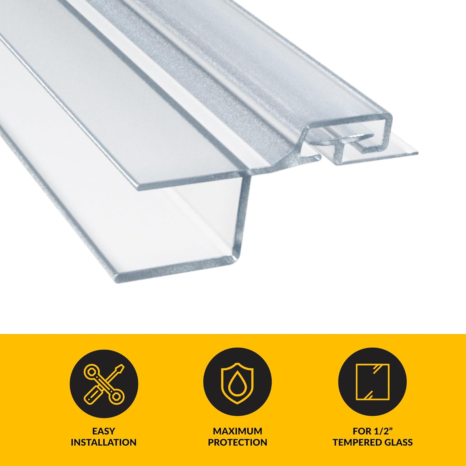 CRL Polycarbonate Strike and Door "h" Jamb with Vinyl Insert for 180 Degree for 3/8" Glass - 95 in long