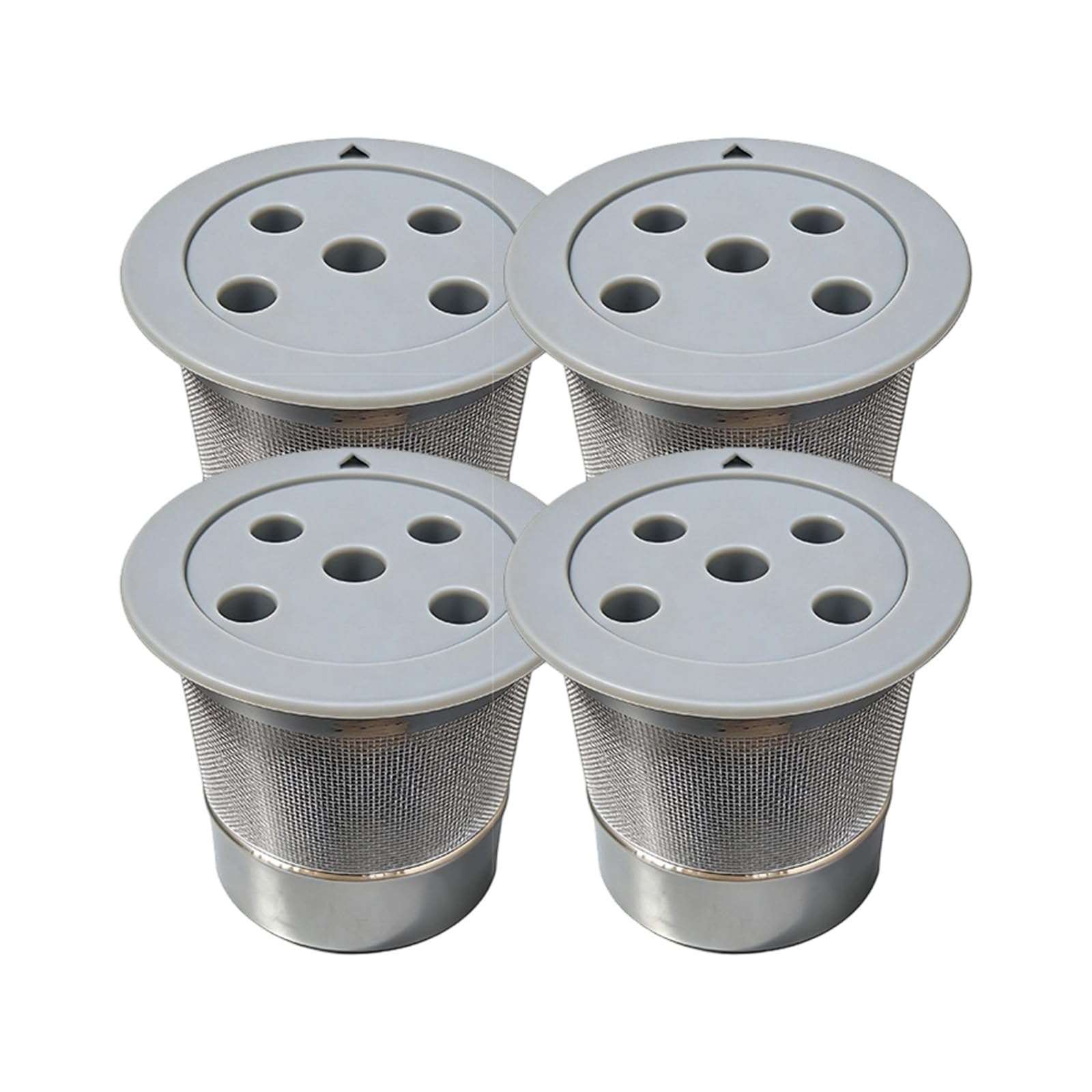 SHINLHUA Single Serve Coffee Basket 5-Hole Refillable Coffee Pods with Food-Grade Stainless Steel MesH Replacement Single Serve Compatible Filter