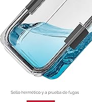 Vista 4 de Rubbermaid Brilliance - Juego de contenedores de almacenamiento de alimentos sin BPA, paquete múltiple, recipientes de plástico de 1.3 tazas