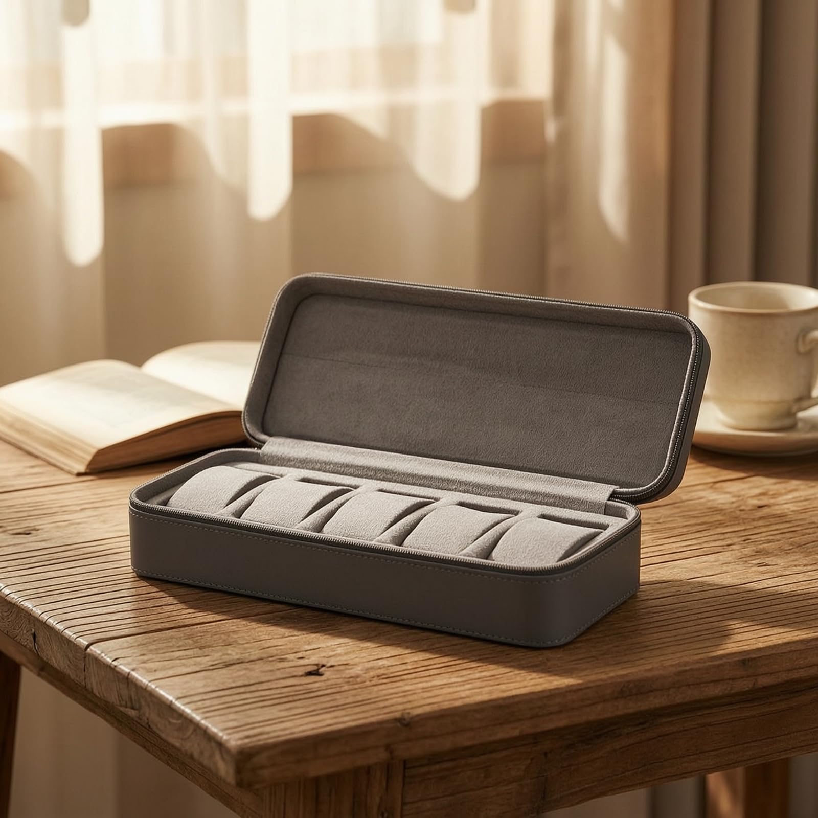 Organizador Relojes Rígido Estuche Acolchado para Viajeros, Coleccionistas, Viajes, Casa, Negro