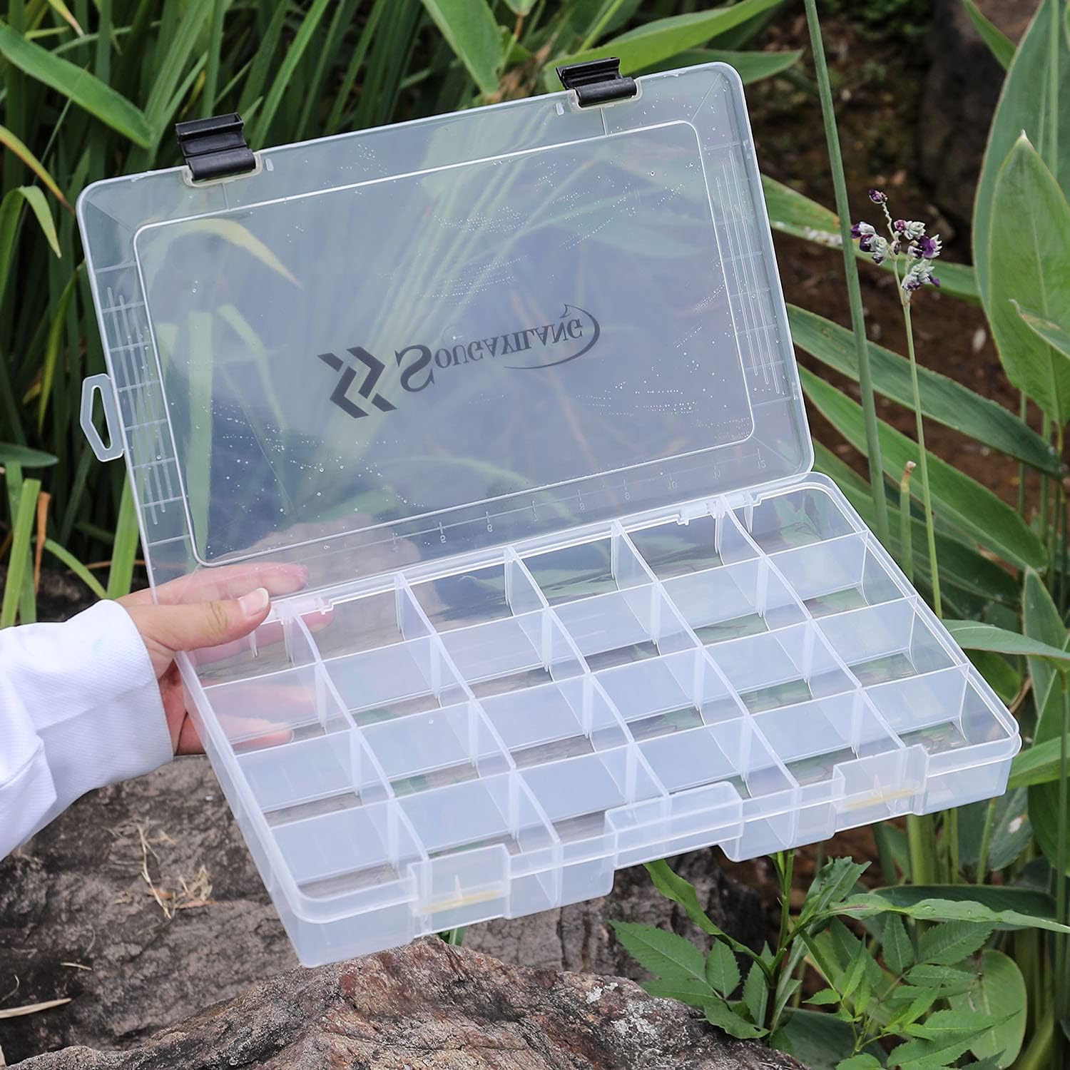 Sougayilang Fishing Tackle Boxes - 3600 3700 Plastic Storage Organizer Box with Removable Dividers - Fishing Tackle Storage - 4 Packs 3700 Transparent Tackle Trays : Sports & Outdoors