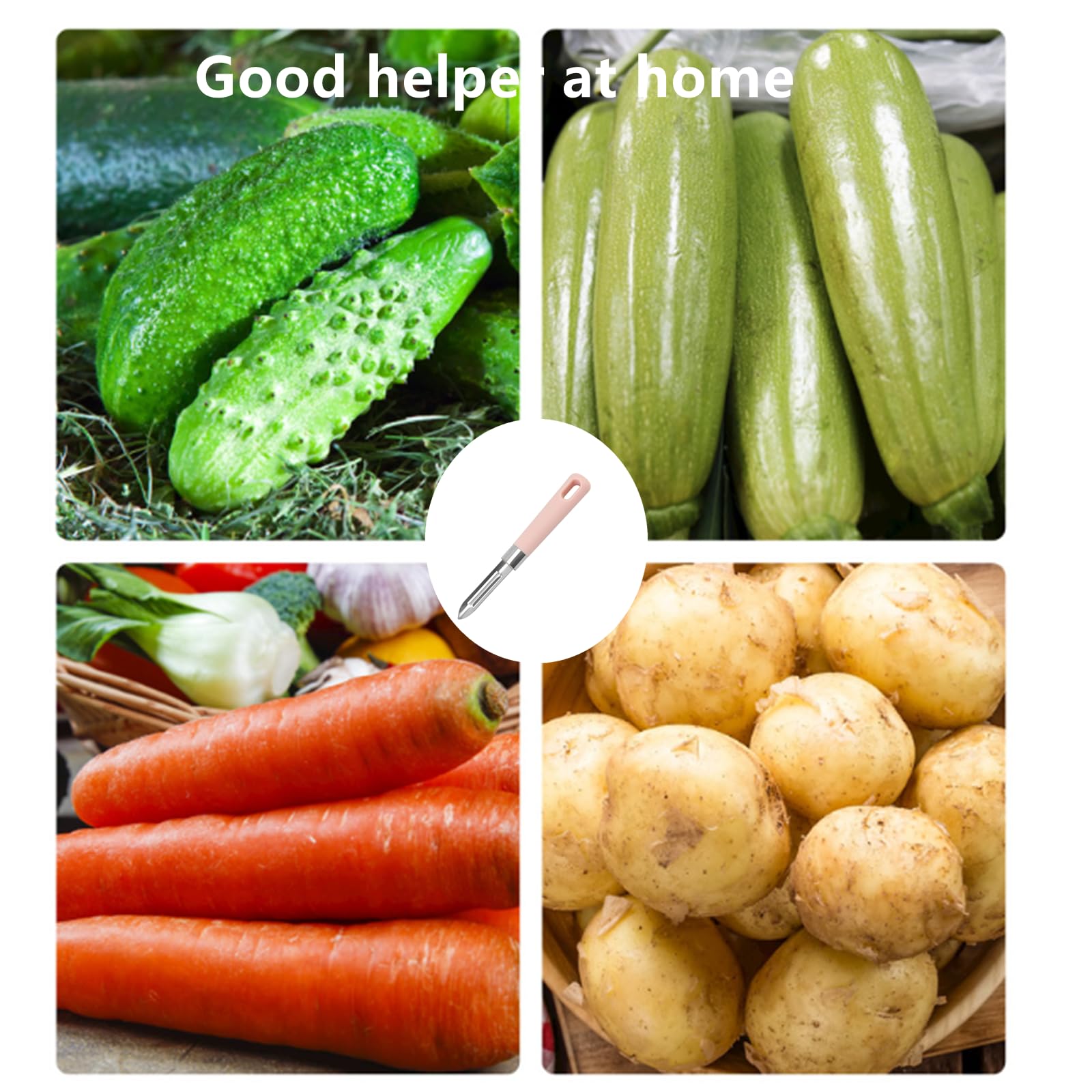Peladores de patatas de acero inoxidable, pelador de frutas y verduras, multifunción, cepillo de melón, rallador de zanahoria para cocina, color rosa 5