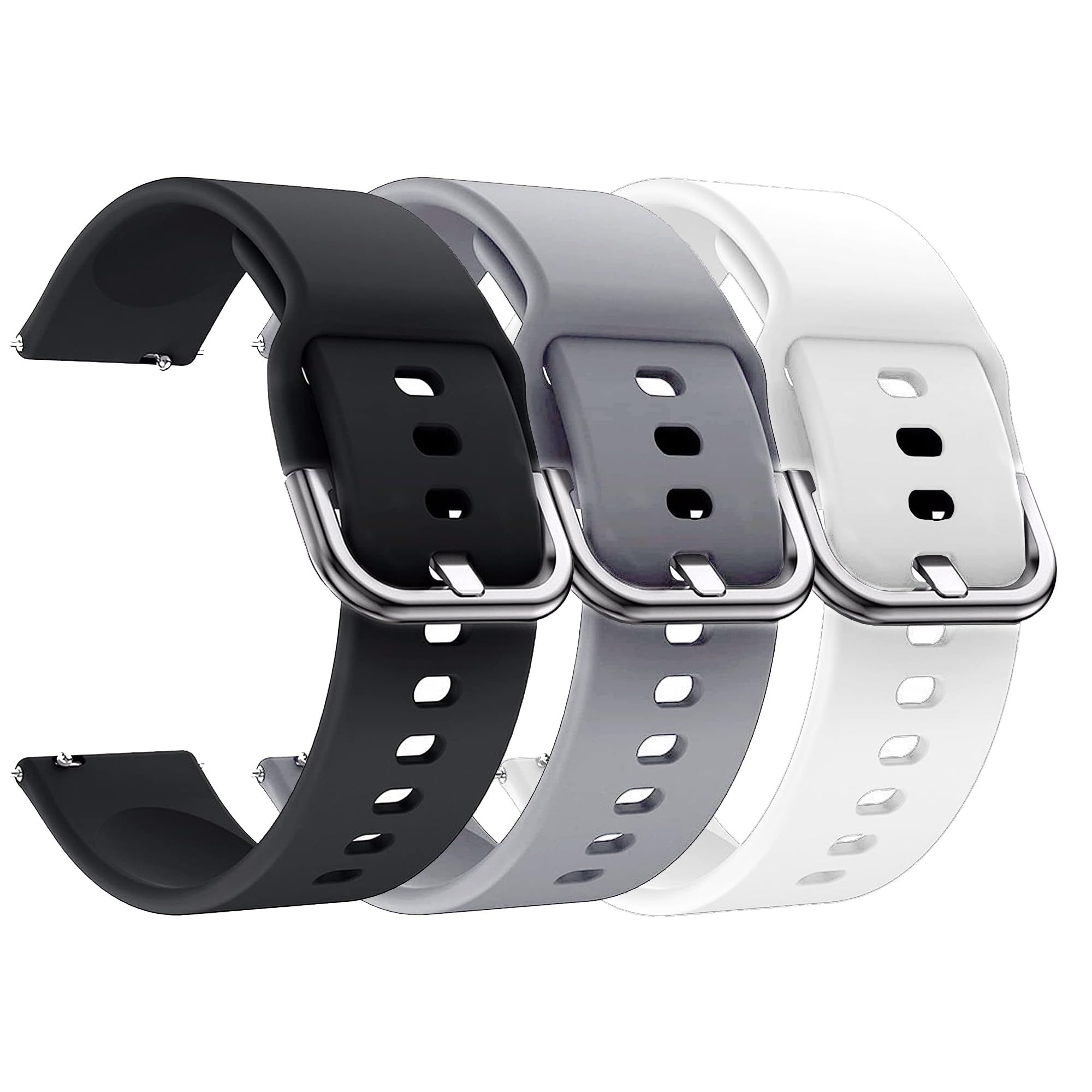 Matrix Accessorize Softest Silicone Strap Band For 20MM Lug Size Watches (Pack Of 3)