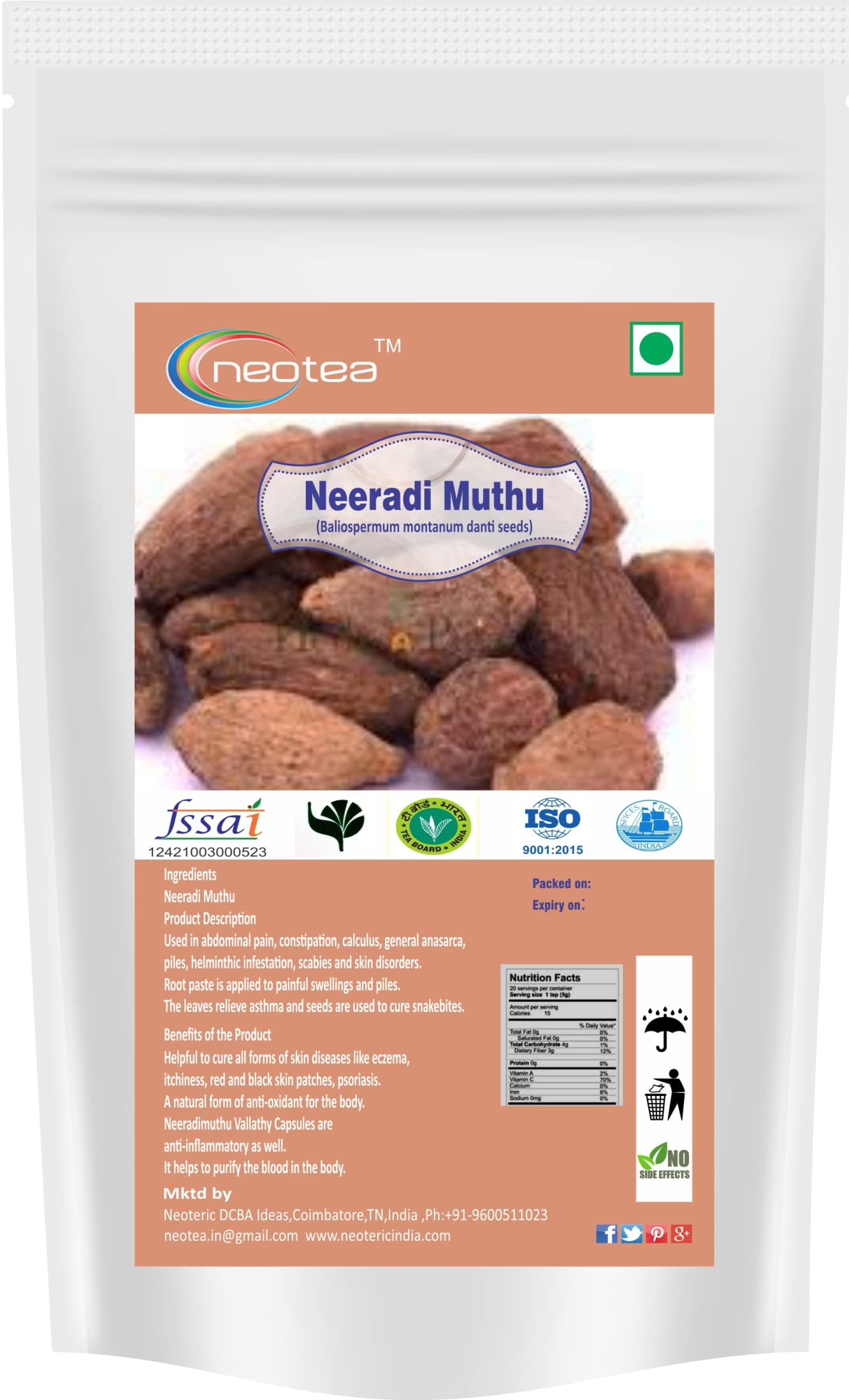 Neotea Neeradi Muthu Dry – 100GM | Organic, Natural Herbal Supplement for Health, Wellness & Traditional Uses | Rich in Nutrients, Antioxidants & Natural Remedies for Digestive Health, Skin Wellness & Immune Support, Chemical-Free & Sustainable Packaging-image-9