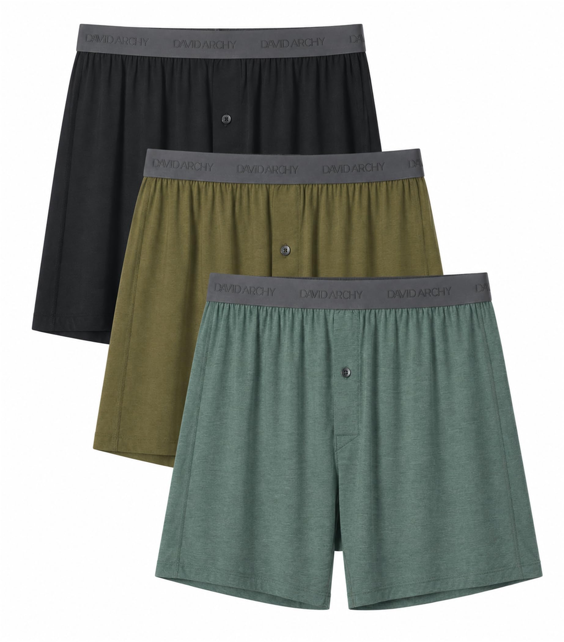 DAVID ARCHY Men's Bamboo Rayon Boxers, Cooling Breathable Underwear