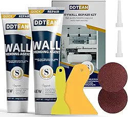 Kit De Reparo De Drywall Com Raspador, Pacote Com 2 Massa Corrida Para Reparo De Parede, Agente De Reparo De Parede Fácil De Preencher Os Buracos Para Parede De Casa, Reparo De Amassados De Ge