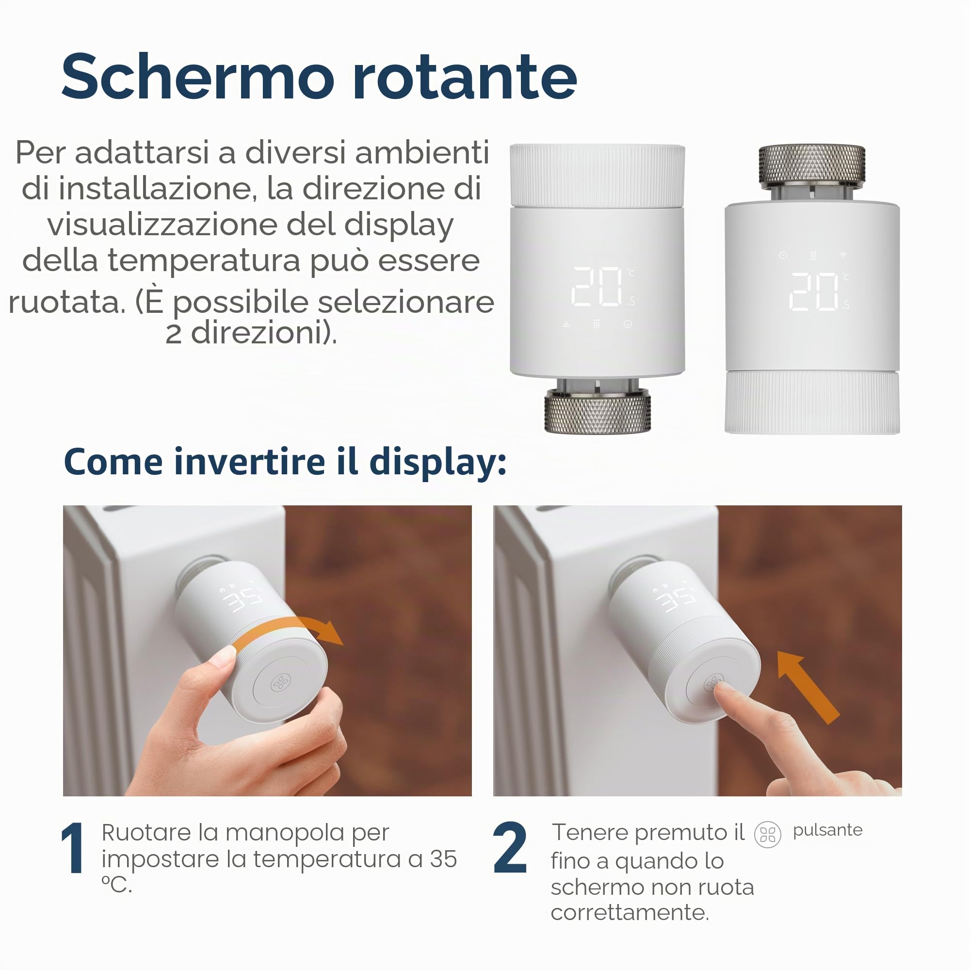 Beok Termostato intelligente per radiatori, termostato di riscaldamento Wifi Testa termostatica per radiatori Regolatore di riscaldamento digitale Wifi, controllo tramite App Tuya,Alexa TRV-804