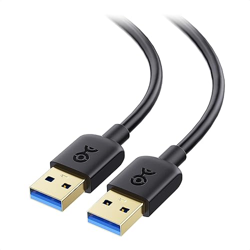 Cable Matters Paquete de 2 cables USB 3.0 cortos de 5 Gbps, cable USB 3.0 macho a macho, cable USB a USB, cable USB, negro