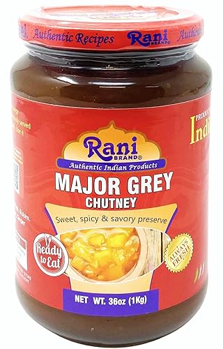 Rani Major Chutney de mango gris (Indian Preserve) 36 onzas (2.2 libras) Paquete económico, tarro de vidrio, listo para comer, vegano  Sin gluten,